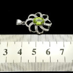 گردنبند نقره زنانه طرح نیکو با سنگ زبرجد الماس تراش اصلی - Image 2