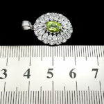 گردنبند نقره زنانه طرح وناز با سنگ زبرجد الماس تراش اصلی - Image 2