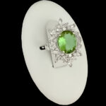 انگشتر نقره زنانه طرح ونوس با سنگ الکساندریت الماس تراش - Image 3