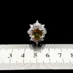 انگشتر نقره زنانه طرح ونوس با سنگ الکساندریت الماس تراش - Image 4