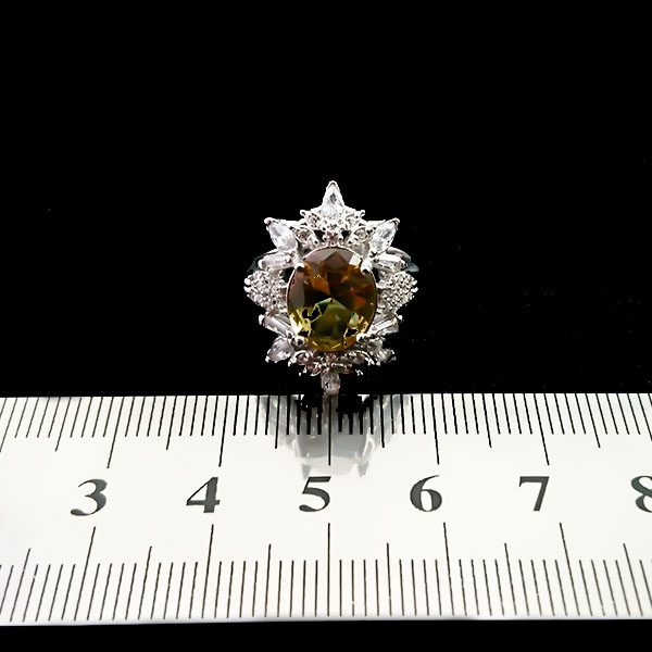 انگشتر نقره زنانه طرح ونوس با سنگ الکساندریت الماس تراش - Image 4