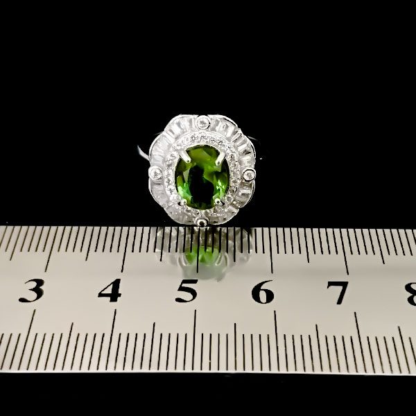 انگشتر نقره زنانه طرح ویانا با سنگ الکساندریت الماس تراش - Image 4