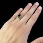 انگشتر نقره مردانه طرح یا مهدی با سنگ گارنت الماس تراش - Image 4