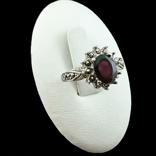 انگشتر گارنت زنانه نقره