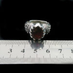 انگشتر نقره مردانه طرح دارنوش با سنگ گارنت الماس تراش - Image 3