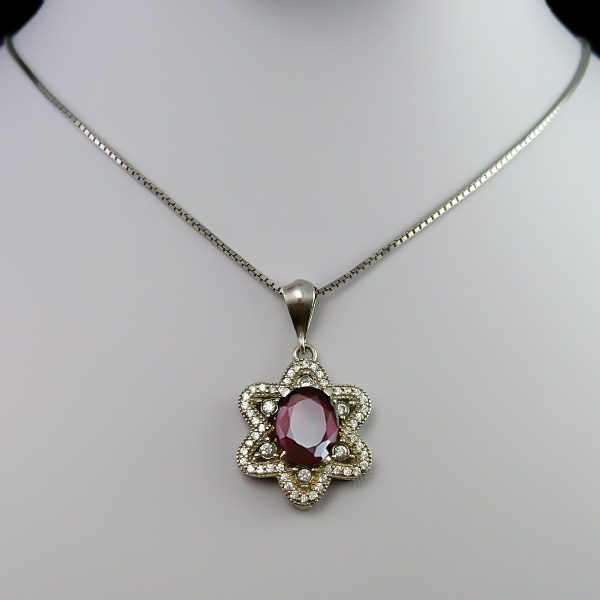 گردنبند گارنت زنانه نقره خاص