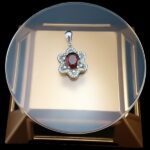 گردنبند نقره زنانه طرح ستاره دریایی با سنگ گارنت الماس تراش - Image 4