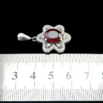 گردنبند نقره زنانه طرح ستاره دریایی با سنگ گارنت الماس تراش - Image 5