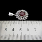 گردنبند نقره زنانه طرح ویشکا با سنگ گارنت الماس تراش - Image 4