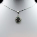 گردنبند گارنت الماس تراش نقره زنانه طرح مروارید - Image 3