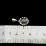 گردنبند گارنت الماس تراش نقره زنانه طرح مروارید - Image 4