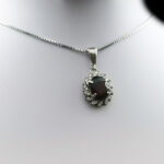 گردنبند گارنت الماس تراش نقره زنانه طرح مروارید - Image 5