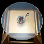 گردنبند نقره زنانه طرح گیسو با سنگ گارنت الماس تراش - Image 5