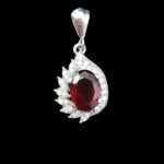 گردنبند نقره زنانه طرح گیتی با سنگ گارنت الماس تراش - Image 6