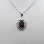 گردنبند گارنت الماس تراش نقره زنانه طرح ستایش - Image 3