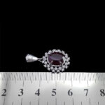 گردنبند گارنت الماس تراش نقره زنانه طرح ستایش - Image 2