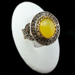 انگشتر نقره مردانه طرح دانیار با سنگ شرف الشمس + حکاکی