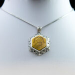 گردنبند نقره دست ساز شش ضلعی حسین منی و انا من حسین (ع) + تربت امام حسین (ع) + حرز امام جواد (ع)