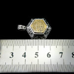 گردنبند نقره دست ساز شش ضلعی سوره کافرون + تربت امام حسین (ع) + حرز امام جواد (ع) - Image 3