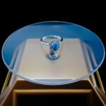 انگشتر نقره زنانه طرح یسنا با سنگ فیروزه نیشابوری - Image 2