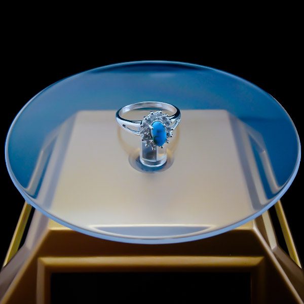 انگشتر نقره زنانه طرح یسنا با سنگ فیروزه نیشابوری - Image 2