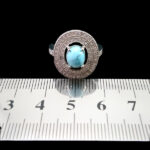 انگشتر نقره زنانه طرح لنا با سنگ فیروزه نیشابوری - Image 3