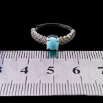 انگشتر نقره زنانه طرح یارا با سنگ فیروزه نیشابوری - Image 3