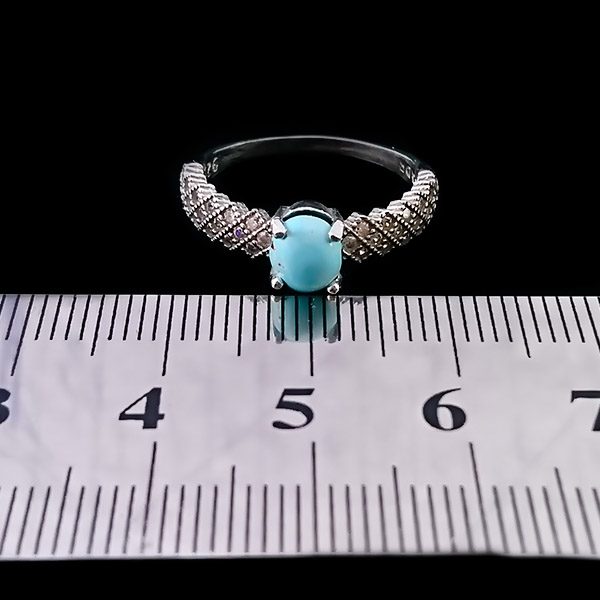 انگشتر نقره زنانه طرح یارا با سنگ فیروزه نیشابوری - Image 3