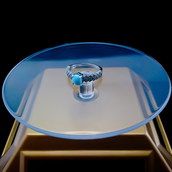 انگشتر نقره زنانه طرح یارا با سنگ فیروزه نیشابوری - Image 2