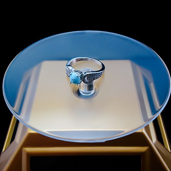 انگشتر نقره زنانه طرح سپینود با سنگ فیروزه نیشابوری - Image 2