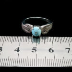 انگشتر نقره زنانه طرح سپینود با سنگ فیروزه نیشابوری - Image 3