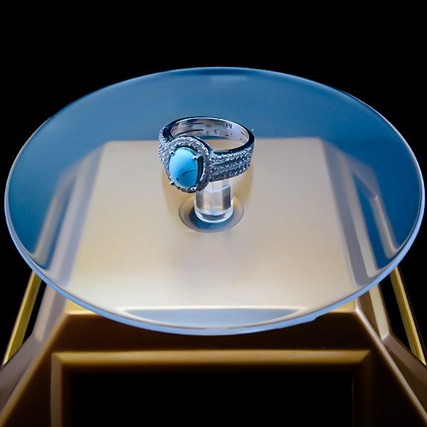 انگشتر نقره زنانه طرح سونیا با سنگ فیروزه نیشابوری - Image 3