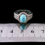 انگشتر نقره زنانه طرح سونیا با سنگ فیروزه نیشابوری - Image 4