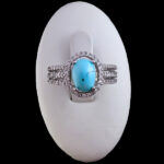 انگشتر نقره زنانه طرح سونیا با سنگ فیروزه نیشابوری - Image 2