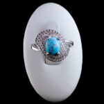 انگشتر نقره زنانه طرح شارونا با سنگ فیروزه نیشابوری - Image 3