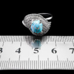 انگشتر نقره زنانه طرح شارونا با سنگ فیروزه نیشابوری - Image 2