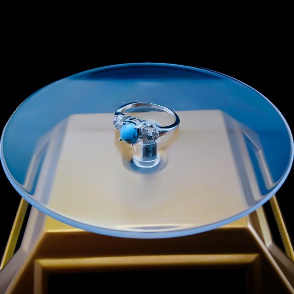 انگشتر نقره زنانه طرح شایلی با سنگ فیروزه نیشابوری - Image 2