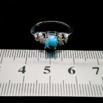 انگشتر نقره زنانه طرح شایلی با سنگ فیروزه نیشابوری - Image 3