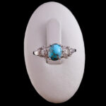 انگشتر نقره زنانه طرح شایلی با سنگ فیروزه نیشابوری - Image 4