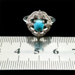 انگشتر نقره زنانه طرح فرمهر با سنگ فیروزه نیشابوری - Image 3