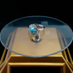 انگشتر نقره زنانه طرح فریال با سنگ فیروزه نیشابوری - Image 4