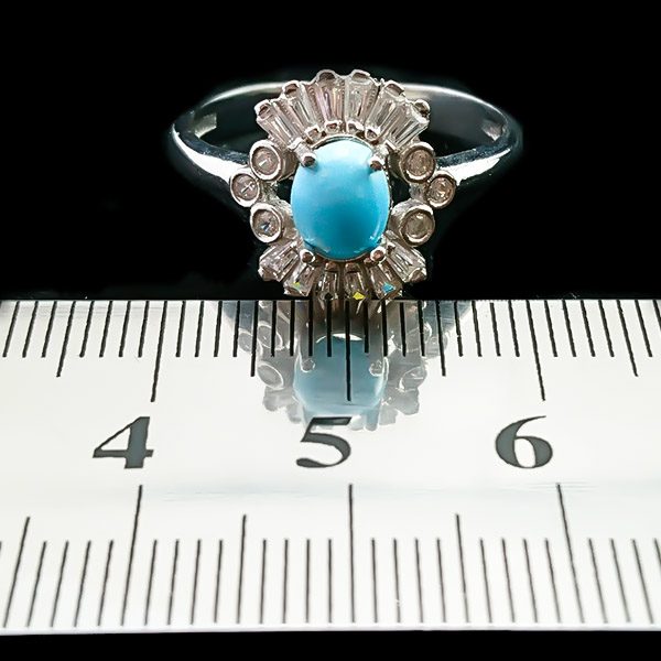 انگشتر نقره زنانه طرح فریال با سنگ فیروزه نیشابوری - Image 2