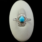 انگشتر نقره زنانه طرح فریال با سنگ فیروزه نیشابوری - Image 3