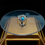 انگشتر نقره زنانه طرح کاترین با سنگ فیروزه نیشابوری - Image 3