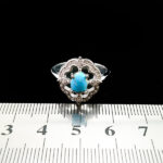 انگشتر نقره زنانه طرح کاترین با سنگ فیروزه نیشابوری - Image 4