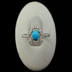 انگشتر نقره زنانه طرح کارولین با سنگ فیروزه نیشابوری - Image 3