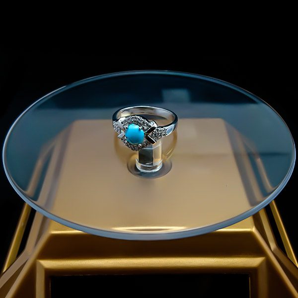 انگشتر نقره زنانه طرح کیارا با سنگ فیروزه نیشابوری - Image 4