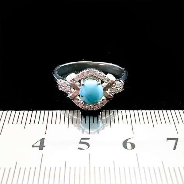 انگشتر نقره زنانه طرح کیارا با سنگ فیروزه نیشابوری - Image 2