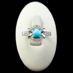 انگشتر نقره زنانه طرح کیارا با سنگ فیروزه نیشابوری - Image 3