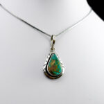 گردنبند نقره مردانه و زنانه طرح شوکا با سنگ فیروزه نیشابوری - Image 6